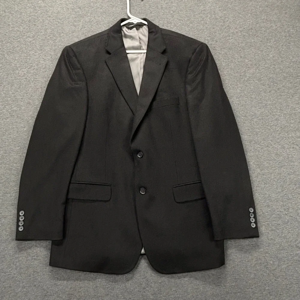 Jos A Bank Suit Jacket Blazer Mens 42R 100% Cashmere Black Two Button Lined